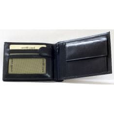 FLW Kožená peněženka černá luxusní pánská z kvalitní pevné lesklé kůže