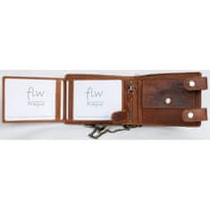 FLW Kožená peněženka s 50 cm dlouhým řetězem a karabinou se škorpionem