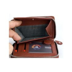 FLW Peněženka HL ze světle hnědé kůže dokola na kovový zip