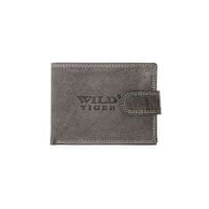 Zbroja Kožená světle šedá peněženka Wild Tiger z pevné hovězí kůže