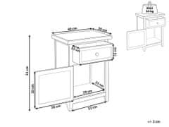 Beliani Noční stolek se zásuvkou bílý/hnědý LAYOLA