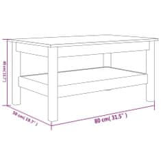 Vidaxl Konferenční stolek bílý 80 x 50 x 40 cm masivní borové dřevo