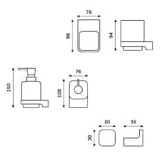 BPS-koupelny Sada koupelnových doplňků MAYA černá - MAC set-31K-T-90