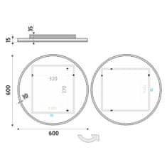 NIMCO Kulaté zrcadlo do koupelny 60 cm s osvětlením, dotykový spínač NIMCO ZP 26000RV