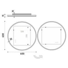 NIMCO Kulaté zrcadlo do koupelny 60 cm s osvětlením NIMCO ZP 26000R