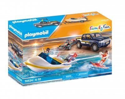 Playmobil Pick-up s motorovým člunem