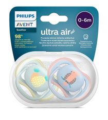 Philips AVENT Šidítko Ultra air Obrázek 0-6m chlapec (papoušek), 2 ks