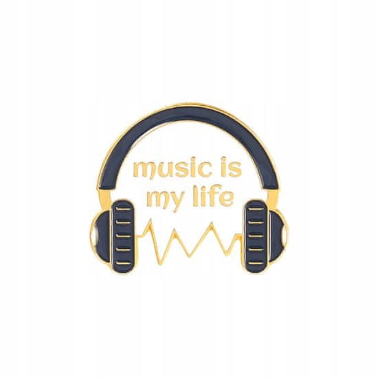 Pinets® Ozdobný špendlík sluchátka Music Is My Life