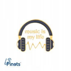 Pinets® Ozdobný špendlík sluchátka Music Is My Life