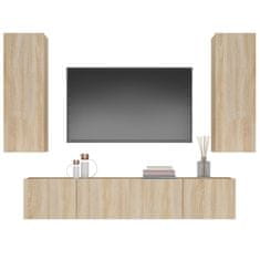 Greatstore 4dílný set TV skříněk dub sonoma kompozitní dřevo