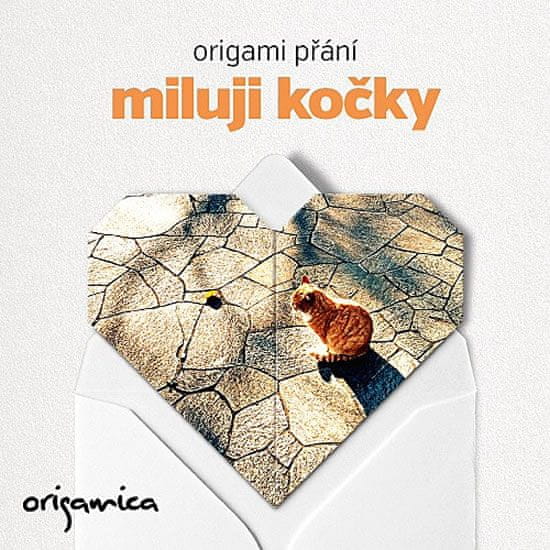 Origami přání - Miluji kočky (zrzeček)