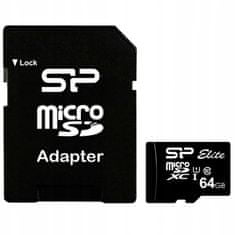 Silicon Power Paměťová karta microSDXC Elite 64GB + adaptér