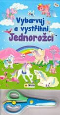 Vybarvuj a Vystřihni Jednorožci (modrá)