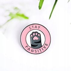 Pinets® Ozdobný špendlík otisk tlapky Stay Pawsitive