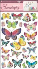 Anděl Přerov Samolepky na zeď barevní motýli 48x29cm