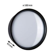 Paulmann PAULMANN LED venkovní nástěnné svítidlo Platomo IP44 kruhové 180mm 3000K 14,5W 230V černá umělá hmota 94696