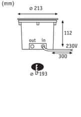 Paulmann PAULMANN LED zemní svítidlo Durea IP67 kruhové 213mm 3000K 12,5W 230V ocel kov 94655