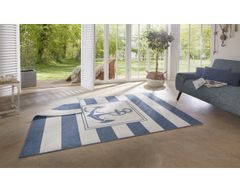 NORTHRUGS Kusový koberec Twin Supreme 104143 Blue/Cream – na ven i na doma 120x170