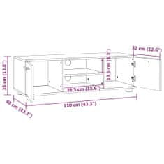 Vidaxl TV skříňka hnědý dub 110 x 40 x 35 cm kompozitní dřevo