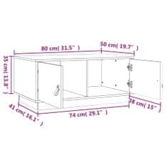 Greatstore Konferenční stolek medově hnědý 80x50x35 cm masivní borovice