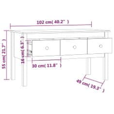 Vidaxl Konferenční stolek šedý 102 x 49 x 55 cm masivní borové dřevo