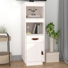 Greatstore Skříň highboard bílá 34x40x108,5 cm masivní borové dřevo