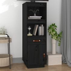 Greatstore Skříň highboard černá 34x40x108,5 cm masivní borové dřevo