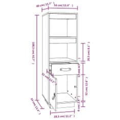 Vidaxl Skříň highboard medově hnědá 34x40x108,5 cm masivní borovice