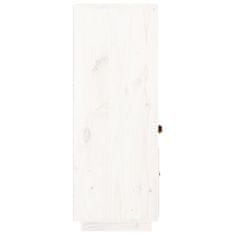 Greatstore Skříň highboard bílá 34x40x108,5 cm masivní borové dřevo