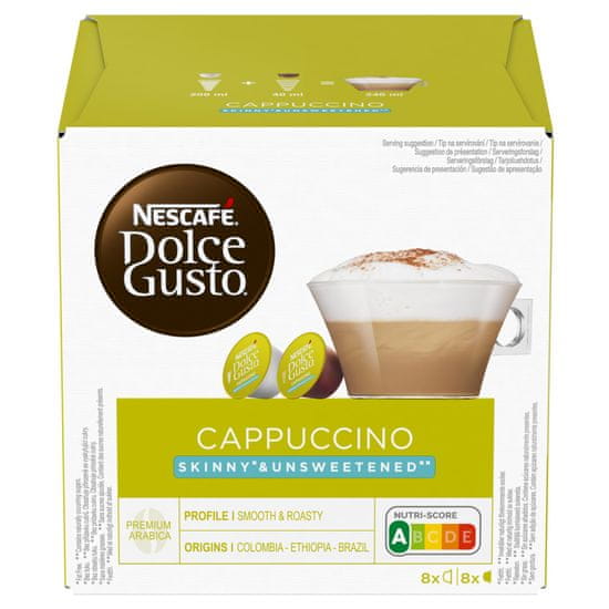 NESCAFÉ Cappuccino Skinny Unsweetened – kávové kapsle – 16 ks