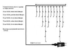AUR Venkovní LED vánoční závěs, 7mm LED - studená bílá, se záblesky, 3m až 10m Délka osvětelné části + délka přívodního kabelu a počet LED: Studená bílá, 10m+1.5m, 312 LED