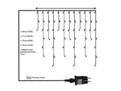 AUR Venkovní LED vánoční závěs - studená bílá, se záblesky, propojovatelné, různé délky na výběr Délka osvětelné části + délka přívodního kabelu a počet LED: 10m+5m, 310 LED