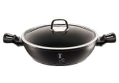 Berlingerhaus Pánev WOK s poklicí a mramorovým povrchem 30 cm Black Silver Collection BH-7113