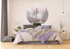 AG Design Barevný les, kulatá samolepicí vliesová fototapeta do obývacího pokoje, ložnice, jídelny, kuchyně, 140x140