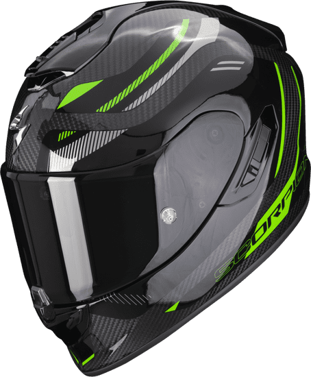 SCORPION Moto přilba EXO-1400 EVO CARBON AIR KYDRA černo/zelená