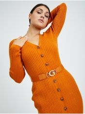 Guess Oranžové pouzdrové svetrové šaty Guess Lena L