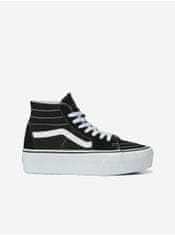 Vans Černé dámské kotníkové kožené tenisky na platformě VANS Sk8-Hi Tapered Stackform 39