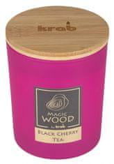 Anděl Přerov Svíčka Magic Wood s dřevěným knotem - Black Cherry Tea 300g 