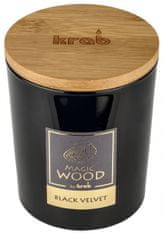 Anděl Přerov Svíčka MAGIC WOOD s dřevěným knotem - Black Velvet 300g 