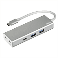 Hama USB-C 3.1 hub Aluminium, 2x USB-A, USB-C, 3,5 mm audio