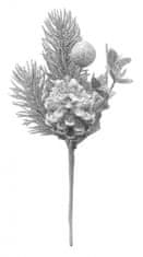 MAGIC HOME Větvička s koblihou, stříbrná, 21cm, bal. 6 ks