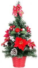 MAGIC HOME Stromeček Vánoce, ozdobený, červený, 41 cm