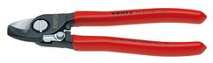 Knipex Kabelové nůžky s otevírací pružinou potaženo plastem 165 mm - 9521165