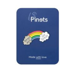 Pinets® Ozdobný špendlík duha s nápisem Storms don't last forever