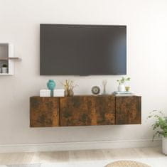 Greatstore Závěsné TV skříňky 2 ks kouřový dub 60 x 30 x 30 cm