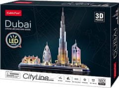 CubicFun CUBICFUN Svítící 3D puzzle CityLine panorama: Dubaj 182 dílků