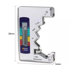 INTEREST Univerzální tester baterií - AA, AAA, N, C, D, 9V a knoflíkových.