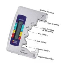 INTEREST Univerzální tester baterií - AA, AAA, N, C, D, 9V a knoflíkových.