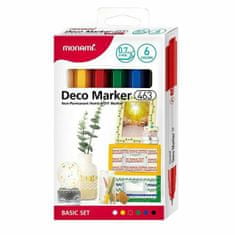 MONAMI Deco marker akrylové fixy sada 0,7mm (6ks) -