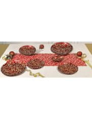 Brandani Skleněný talíř 31 cm červený Filo D´Oro Rosso BRANDANI
